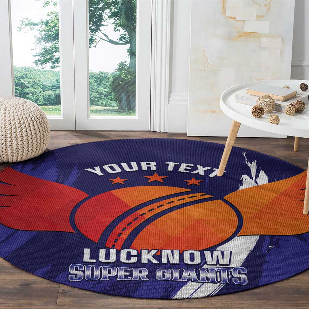 Custom Lucknow India Cricket Round Carpet Go Champions