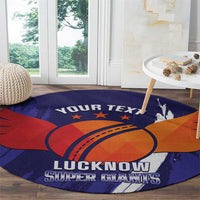 Custom Lucknow India Cricket Round Carpet Go Champions