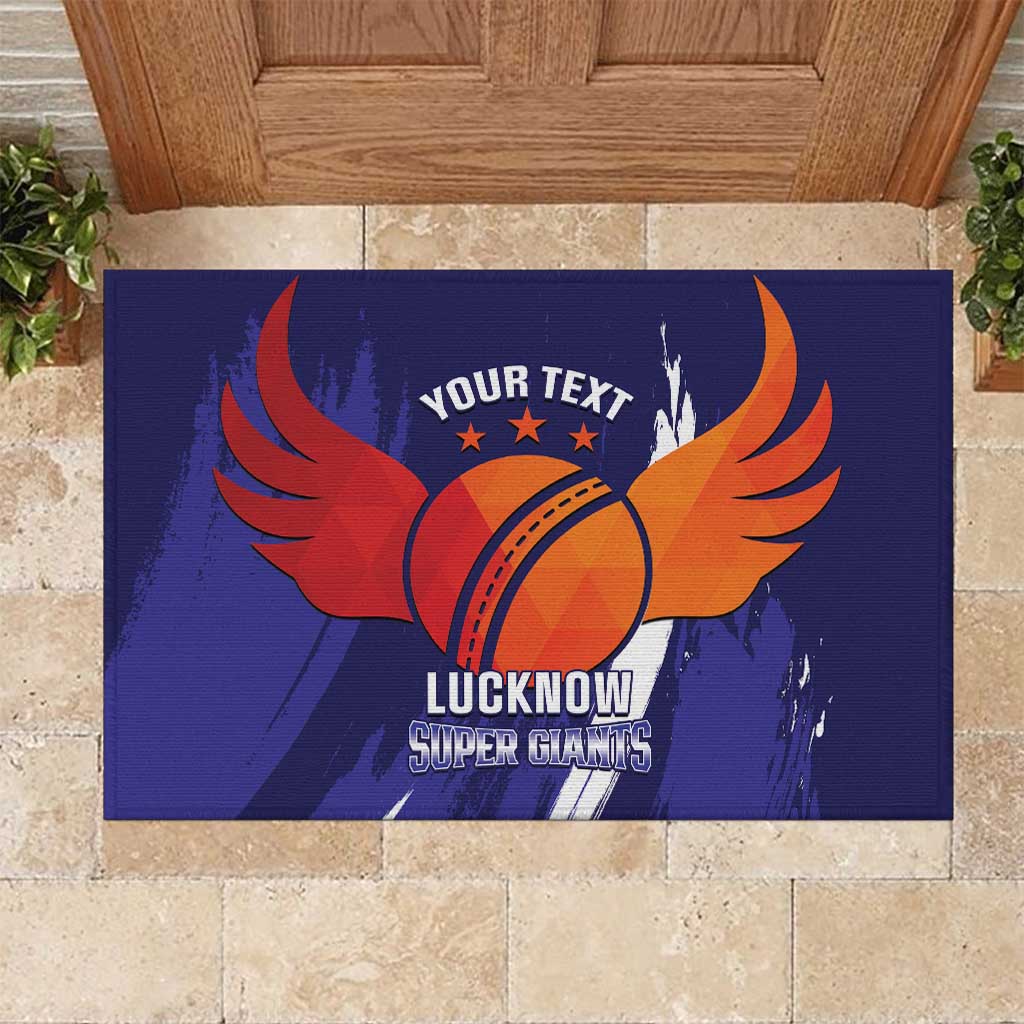 Custom Lucknow India Cricket Rubber Doormat Go Champions