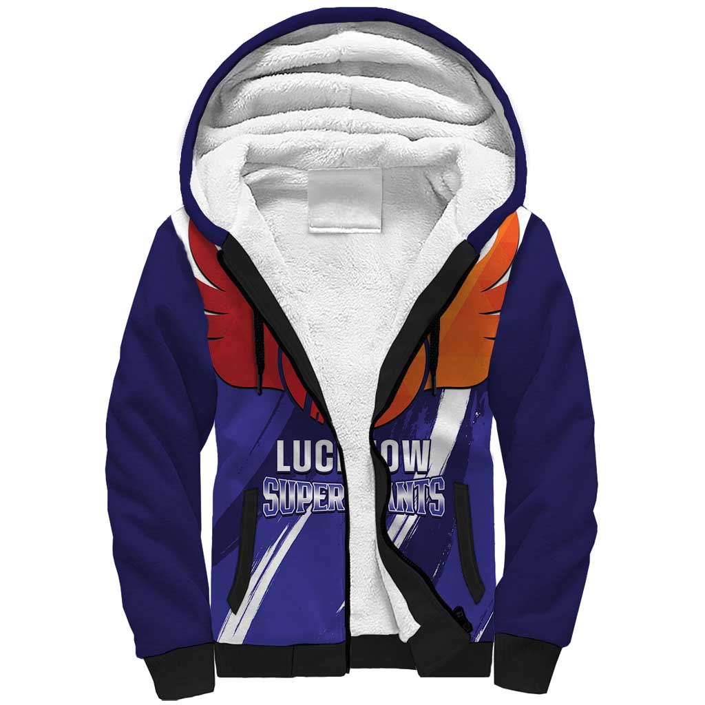 Custom Lucknow India Cricket Sherpa Hoodie Go Champions