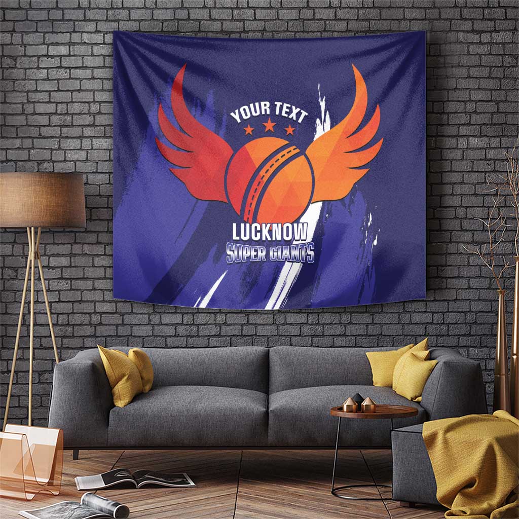 Custom Lucknow India Cricket Tapestry Go Champions