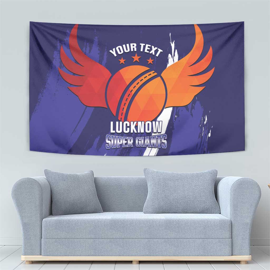 Custom Lucknow India Cricket Tapestry Go Champions