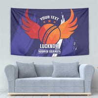 Custom Lucknow India Cricket Tapestry Go Champions
