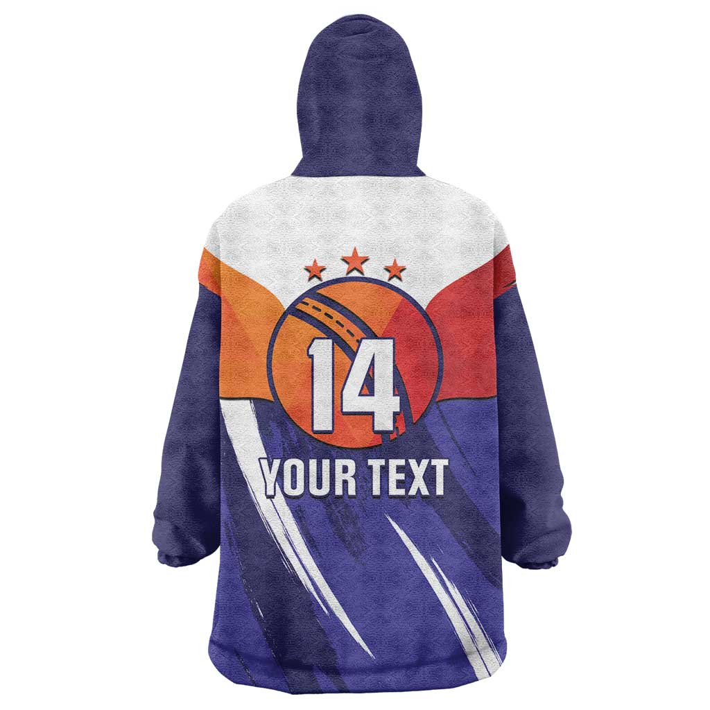 Custom Lucknow India Cricket Wearable Blanket Hoodie Go Champions