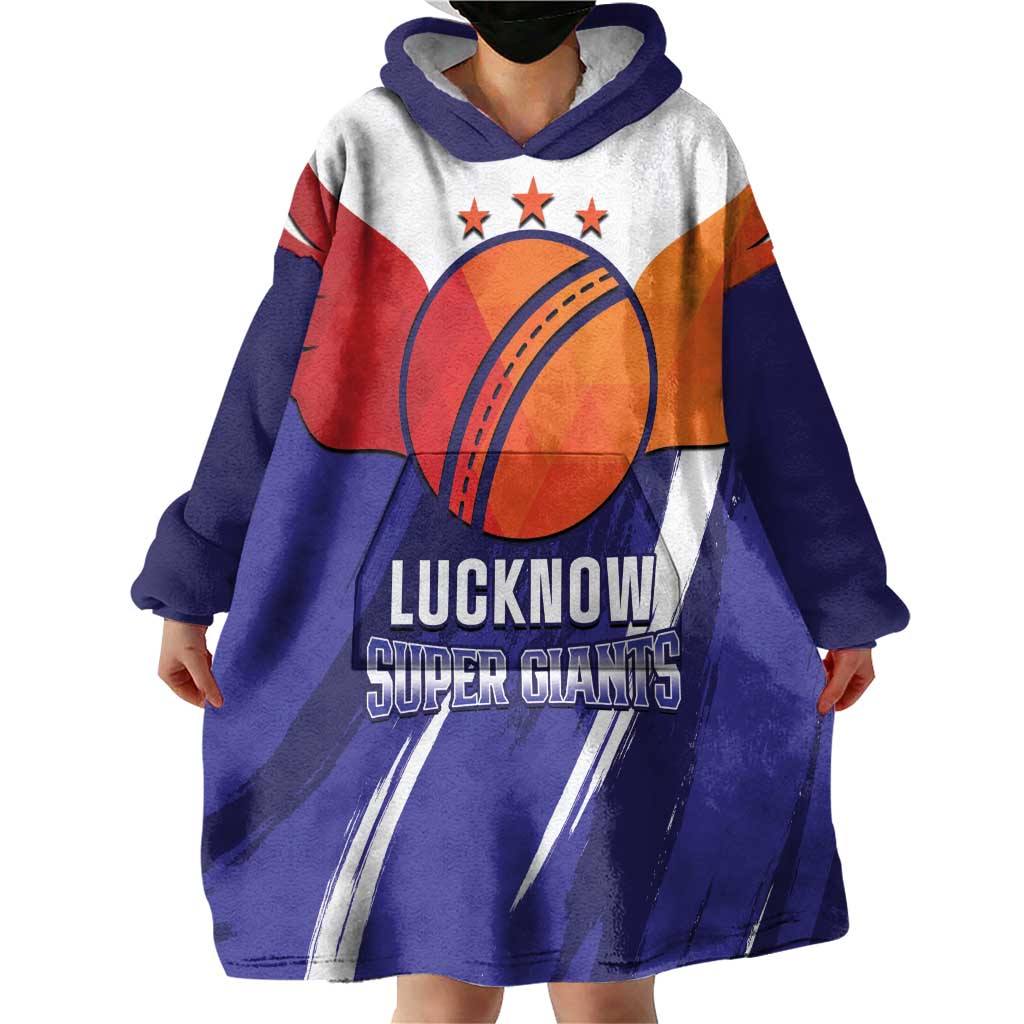 Custom Lucknow India Cricket Wearable Blanket Hoodie Go Champions