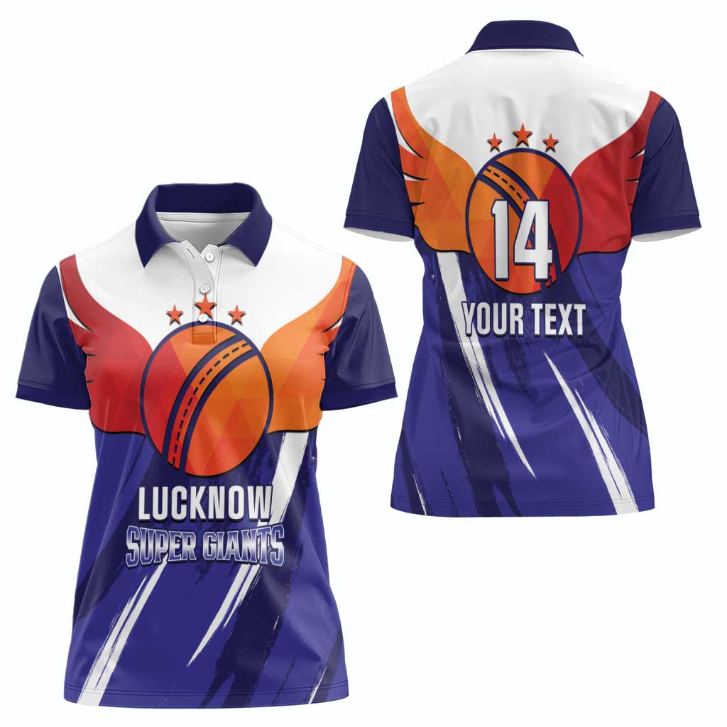 Custom Lucknow India Cricket Women Polo Shirt Go Champions