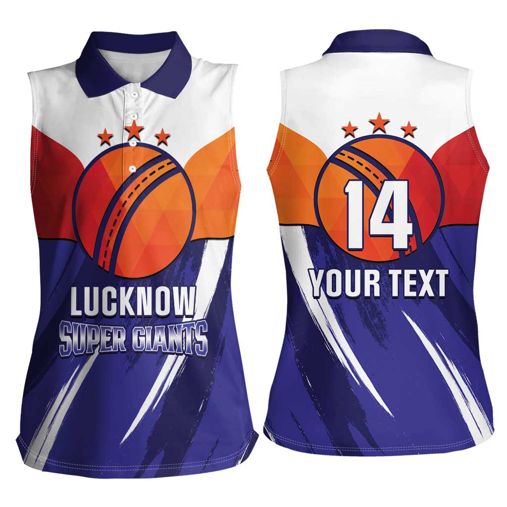 Custom Lucknow India Cricket Women Sleeveless Polo Shirt Go Champions