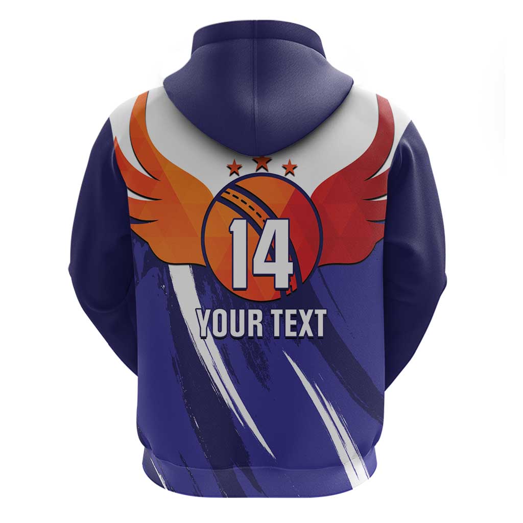 Custom Lucknow India Cricket Zip Hoodie Go Champions