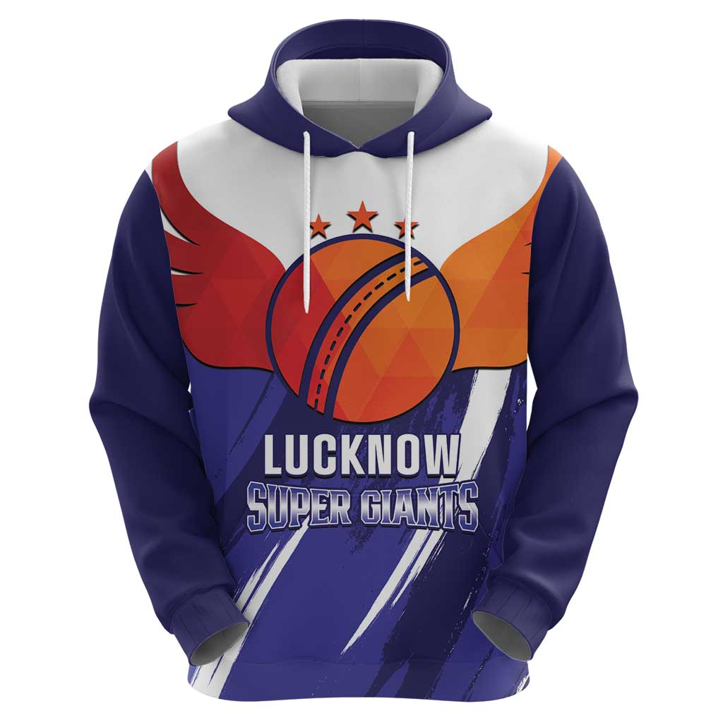 Custom Lucknow India Cricket Zip Hoodie Go Champions