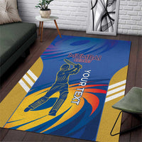 Custom Mumbai India Cricket Area Rug Go Champions