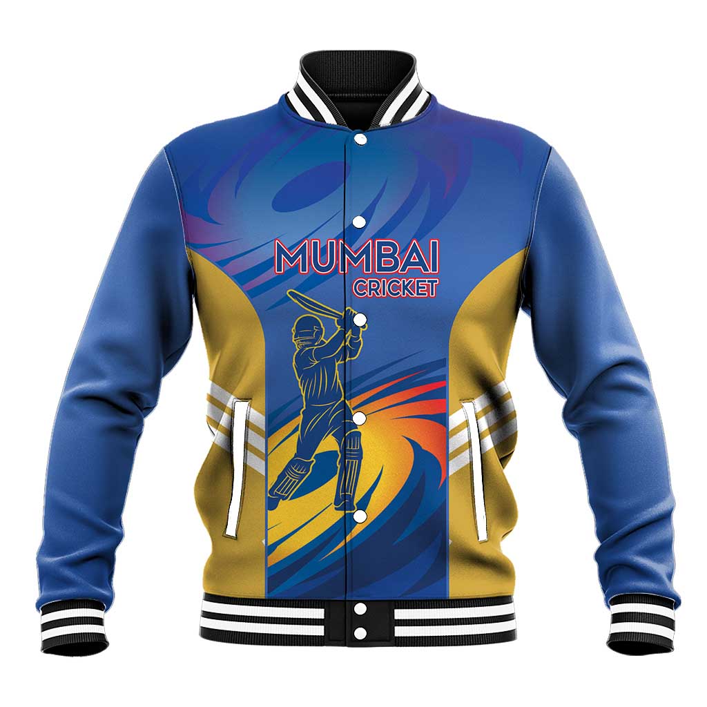 Custom Mumbai India Cricket Baseball Jacket Go Champions