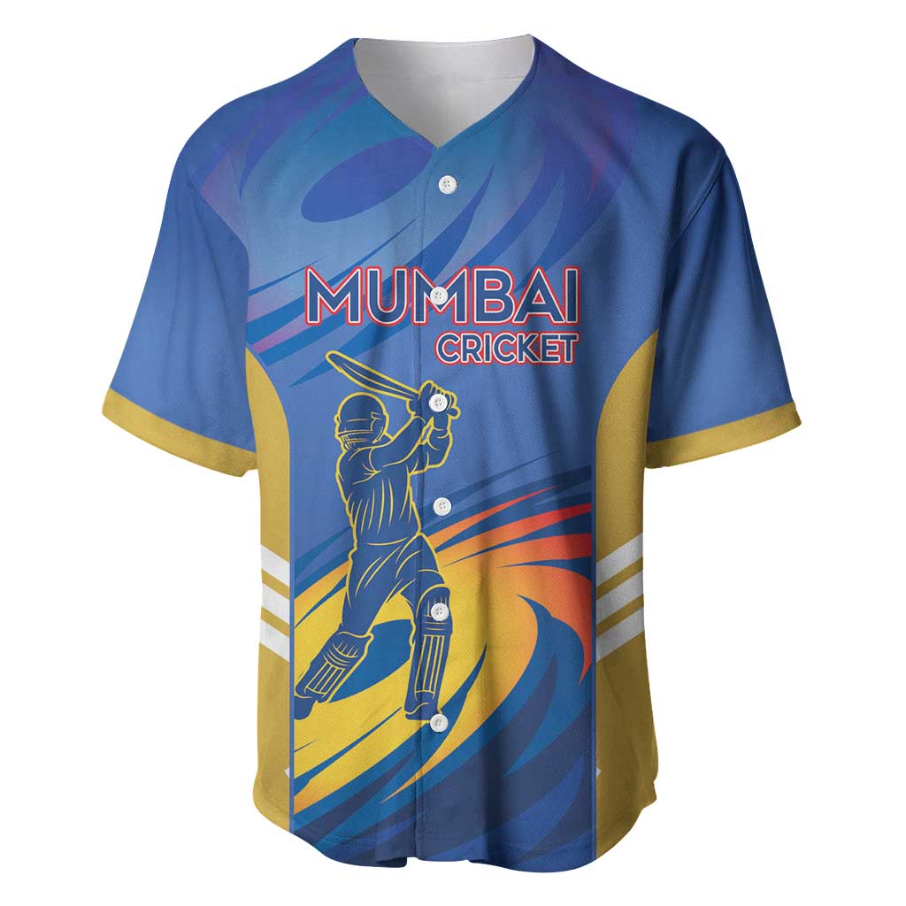 Custom Mumbai India Cricket Baseball Jersey Go Champions