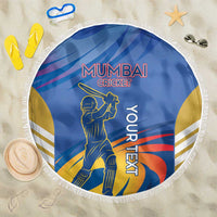Custom Mumbai India Cricket Beach Blanket Go Champions