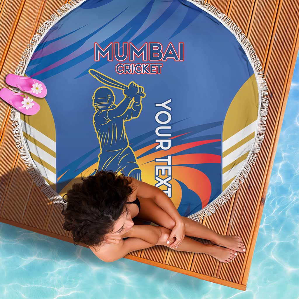 Custom Mumbai India Cricket Beach Blanket Go Champions