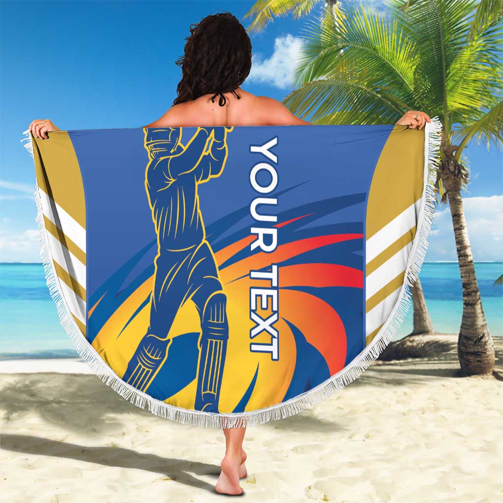 Custom Mumbai India Cricket Beach Blanket Go Champions