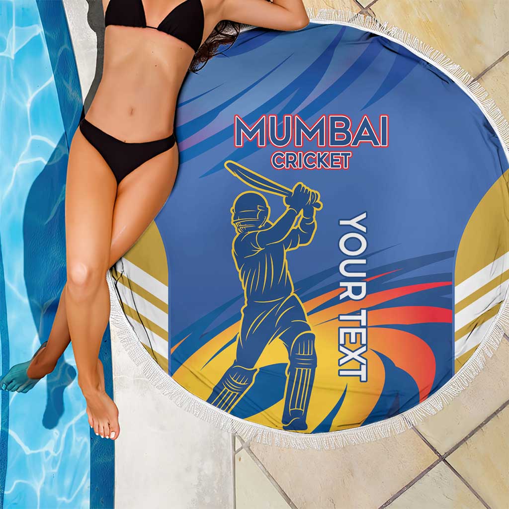 Custom Mumbai India Cricket Beach Blanket Go Champions