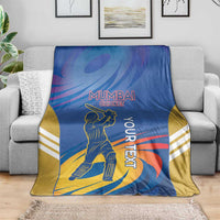 Custom Mumbai India Cricket Blanket Go Champions