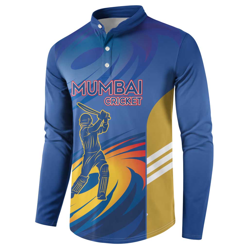 Custom Mumbai India Cricket Button Sweatshirt Go Champions