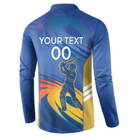 Custom Mumbai India Cricket Button Sweatshirt Go Champions