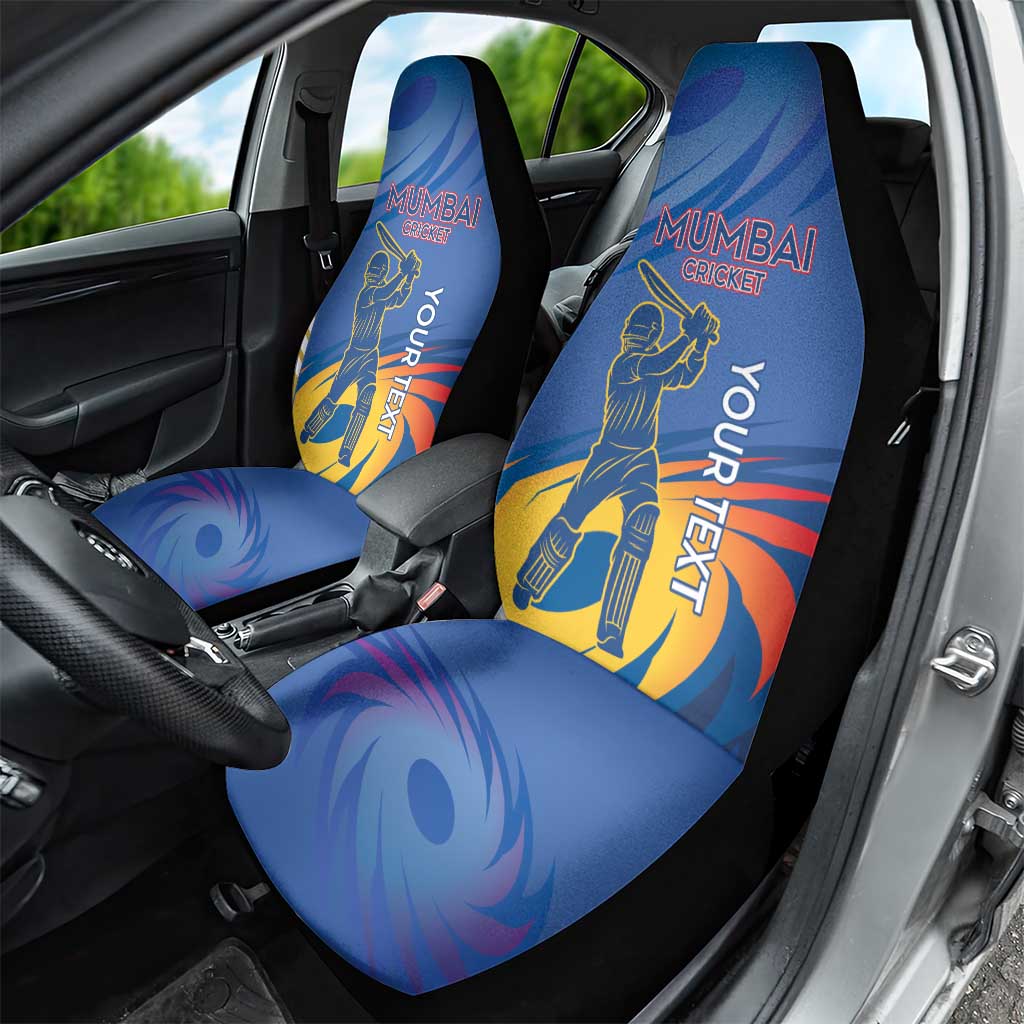 Custom Mumbai India Cricket Car Seat Cover Go Champions