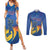 Custom Mumbai India Cricket Couples Matching Summer Maxi Dress and Long Sleeve Button Shirt Go Champions