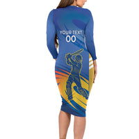 Custom Mumbai India Cricket Family Matching Long Sleeve Bodycon Dress and Hawaiian Shirt Go Champions
