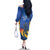Custom Mumbai India Cricket Family Matching Off The Shoulder Long Sleeve Dress and Hawaiian Shirt Go Champions