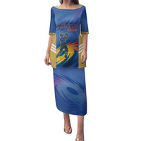 Custom Mumbai India Cricket Family Matching Puletasi and Hawaiian Shirt Go Champions