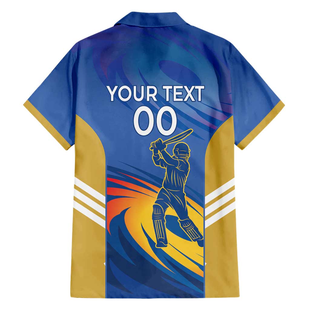 Custom Mumbai India Cricket Family Matching Short Sleeve Bodycon Dress and Hawaiian Shirt Go Champions