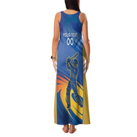 Custom Mumbai India Cricket Family Matching Tank Maxi Dress and Hawaiian Shirt Go Champions
