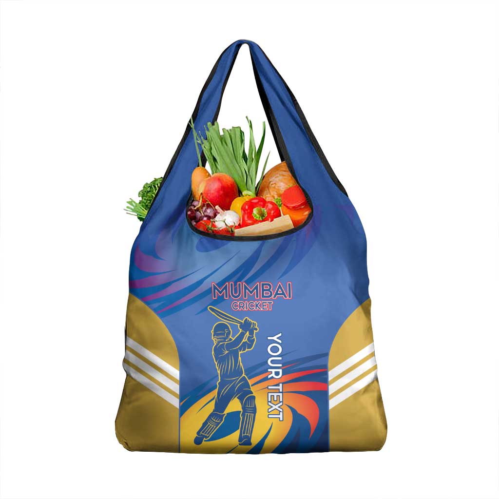 Custom Mumbai India Cricket Grocery Bag Go Champions