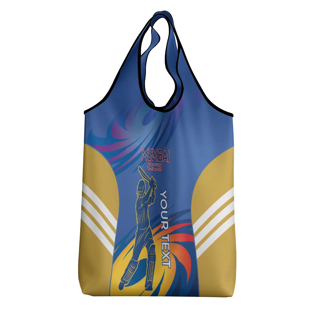 Custom Mumbai India Cricket Grocery Bag Go Champions