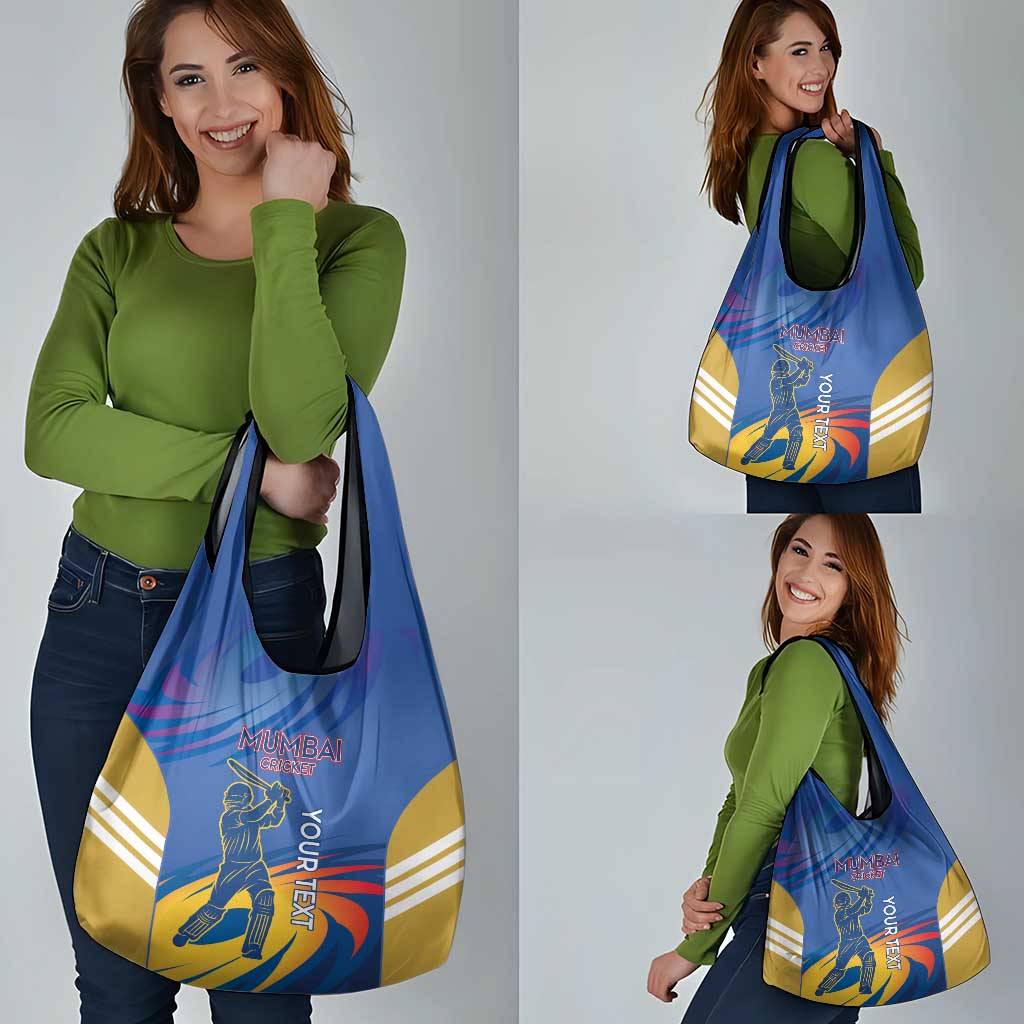 Custom Mumbai India Cricket Grocery Bag Go Champions