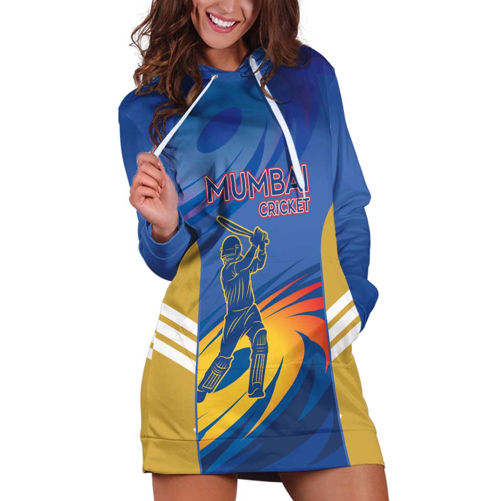 Custom Mumbai India Cricket Hoodie Dress Go Champions