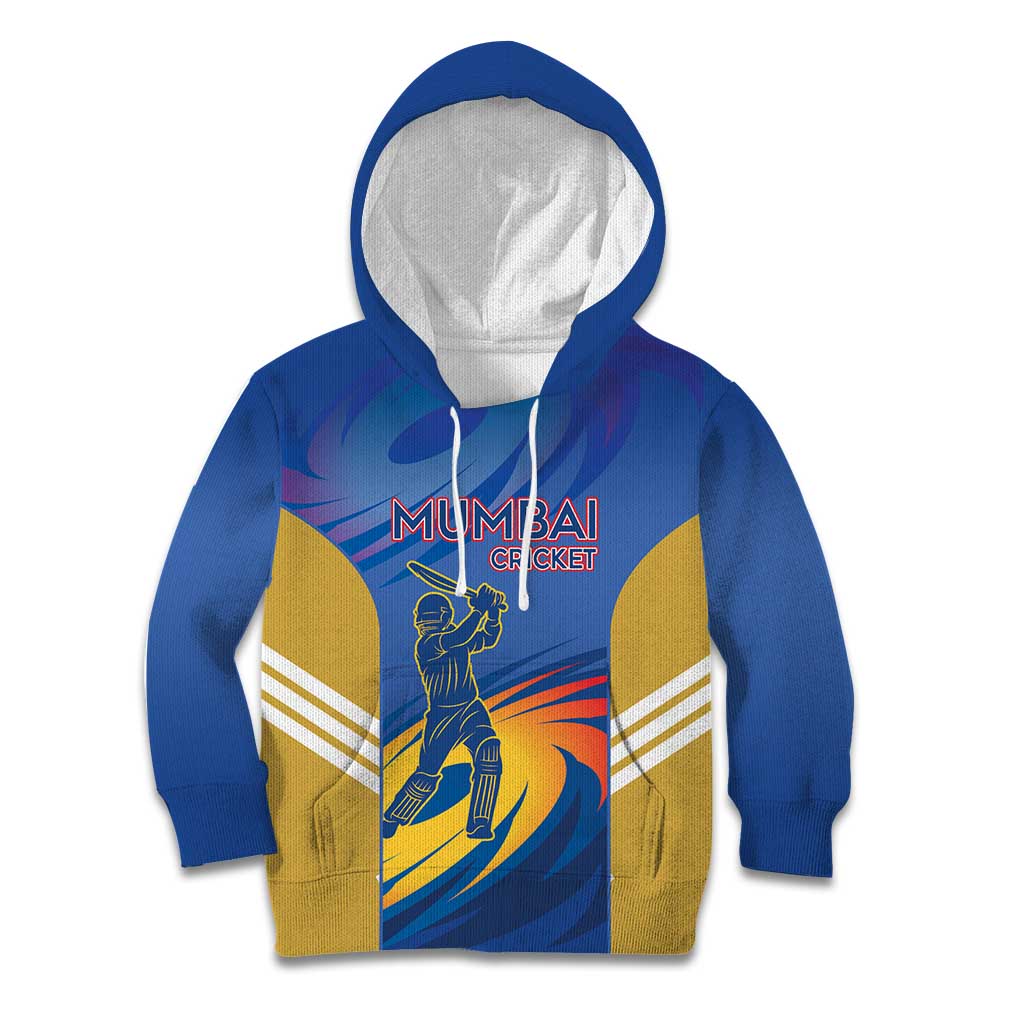 Custom Mumbai India Cricket Kid Hoodie Go Champions