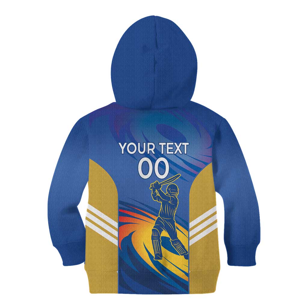 Custom Mumbai India Cricket Kid Hoodie Go Champions