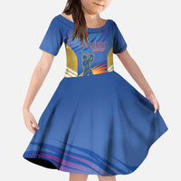 Custom Mumbai India Cricket Kid Short Sleeve Dress Go Champions