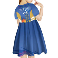 Custom Mumbai India Cricket Kid Short Sleeve Dress Go Champions