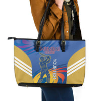 Custom Mumbai India Cricket Leather Tote Bag Go Champions