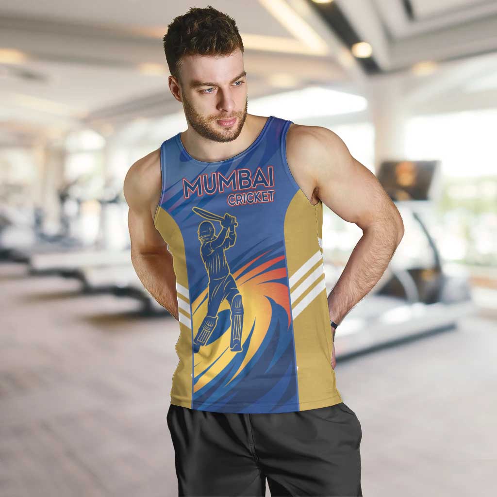 Custom Mumbai India Cricket Men Tank Top Go Champions
