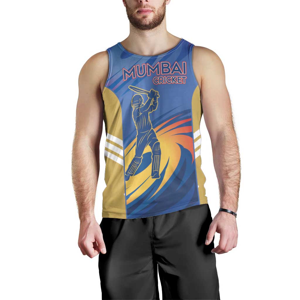 Custom Mumbai India Cricket Men Tank Top Go Champions