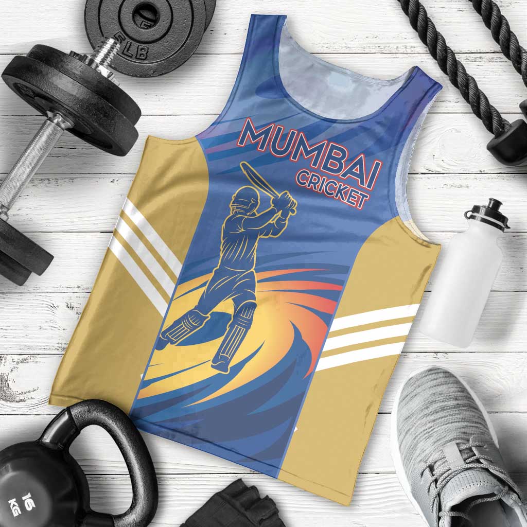 Custom Mumbai India Cricket Men Tank Top Go Champions