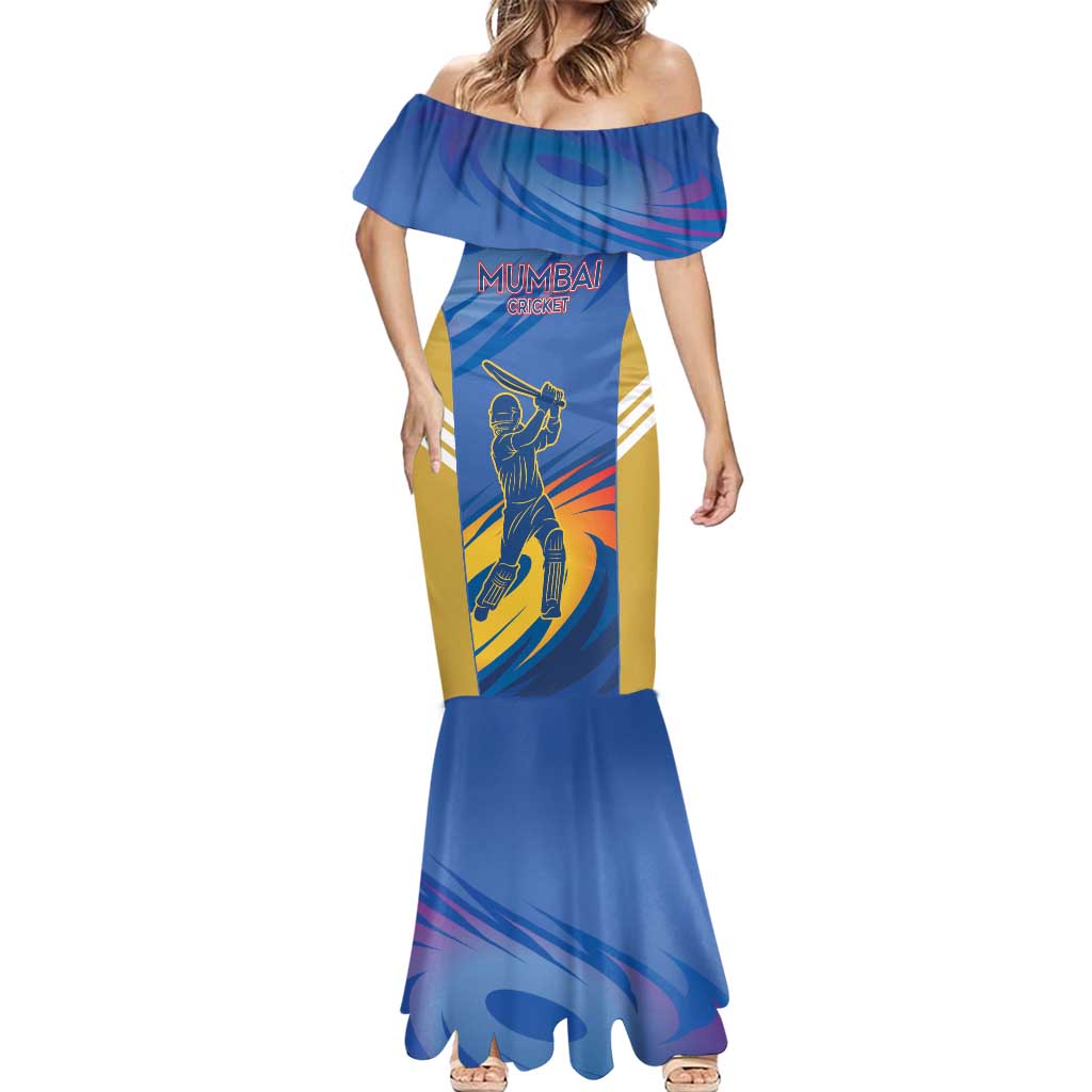 Custom Mumbai India Cricket Mermaid Dress Go Champions