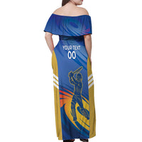 Custom Mumbai India Cricket Off Shoulder Maxi Dress Go Champions
