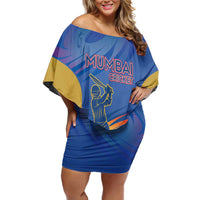 Custom Mumbai India Cricket Off Shoulder Short Dress Go Champions
