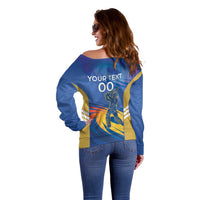 Custom Mumbai India Cricket Off Shoulder Sweater Go Champions