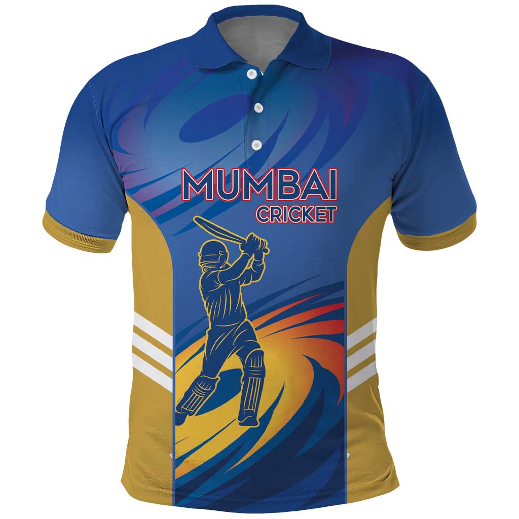 Custom Mumbai India Cricket Polo Shirt Go Champions