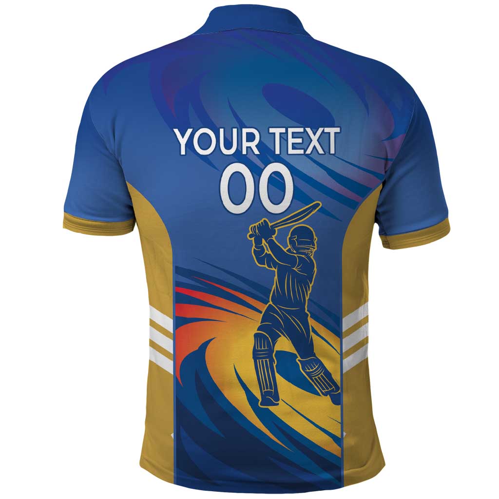 Custom Mumbai India Cricket Polo Shirt Go Champions