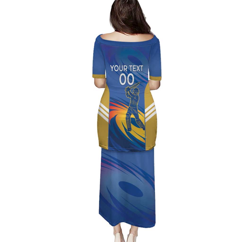 Custom Mumbai India Cricket Puletasi Go Champions