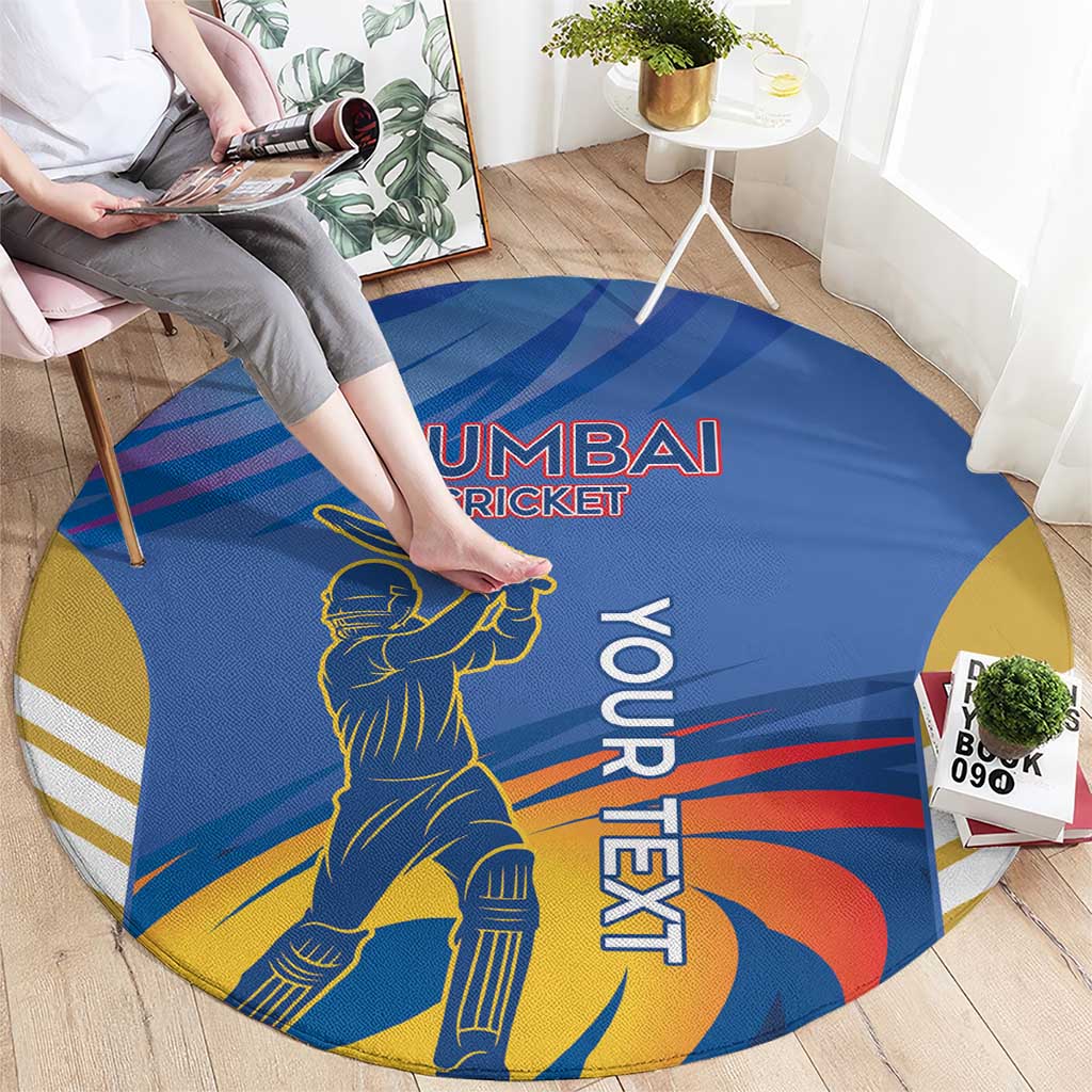 Custom Mumbai India Cricket Round Carpet Go Champions